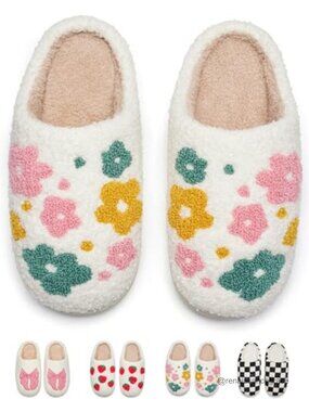 Faux Fur Memory Foam Slippers Plush Cozy House Shoes